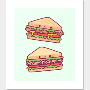 Cute Sandwiches Doodles Posters and Art